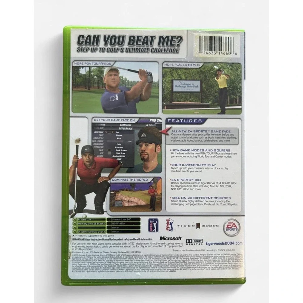 Xbox Tiger Woods PGA Tour 2004 Video Game Complete with Manual